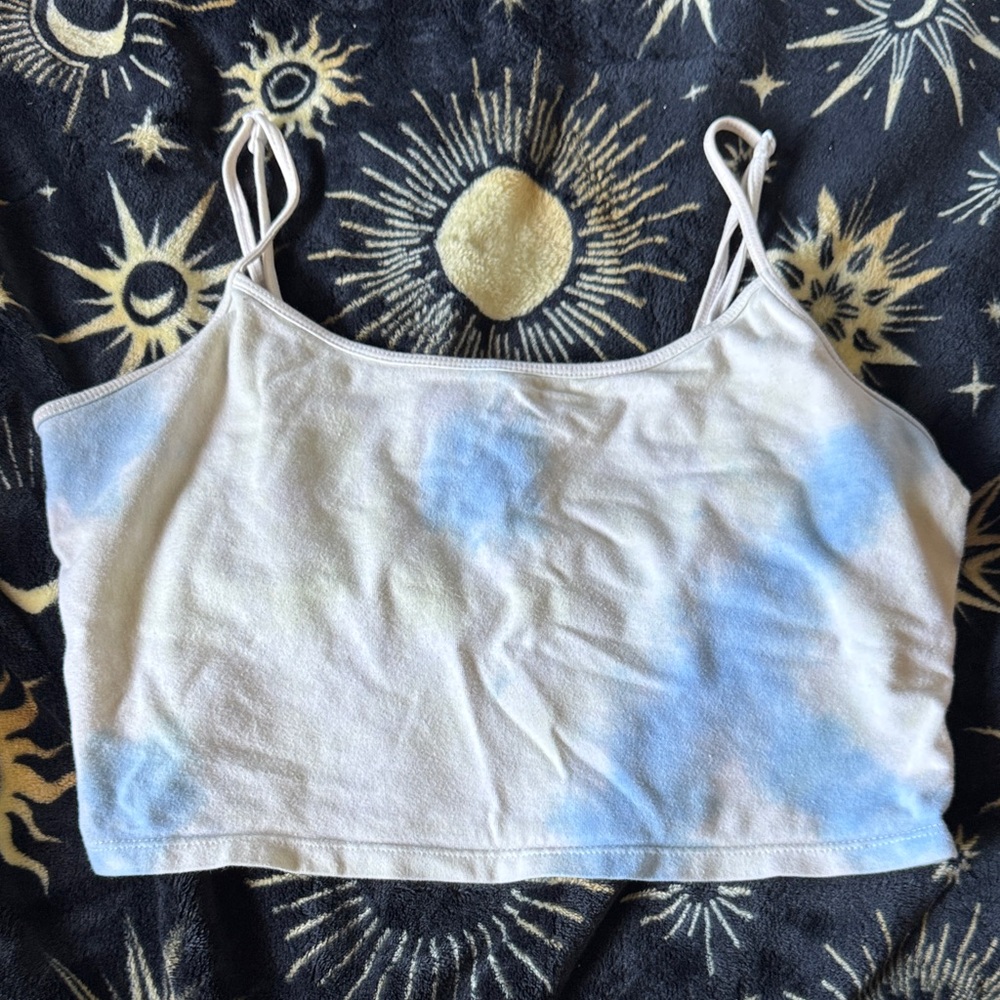 SO Blue and Cream Tie-Dye Camisole